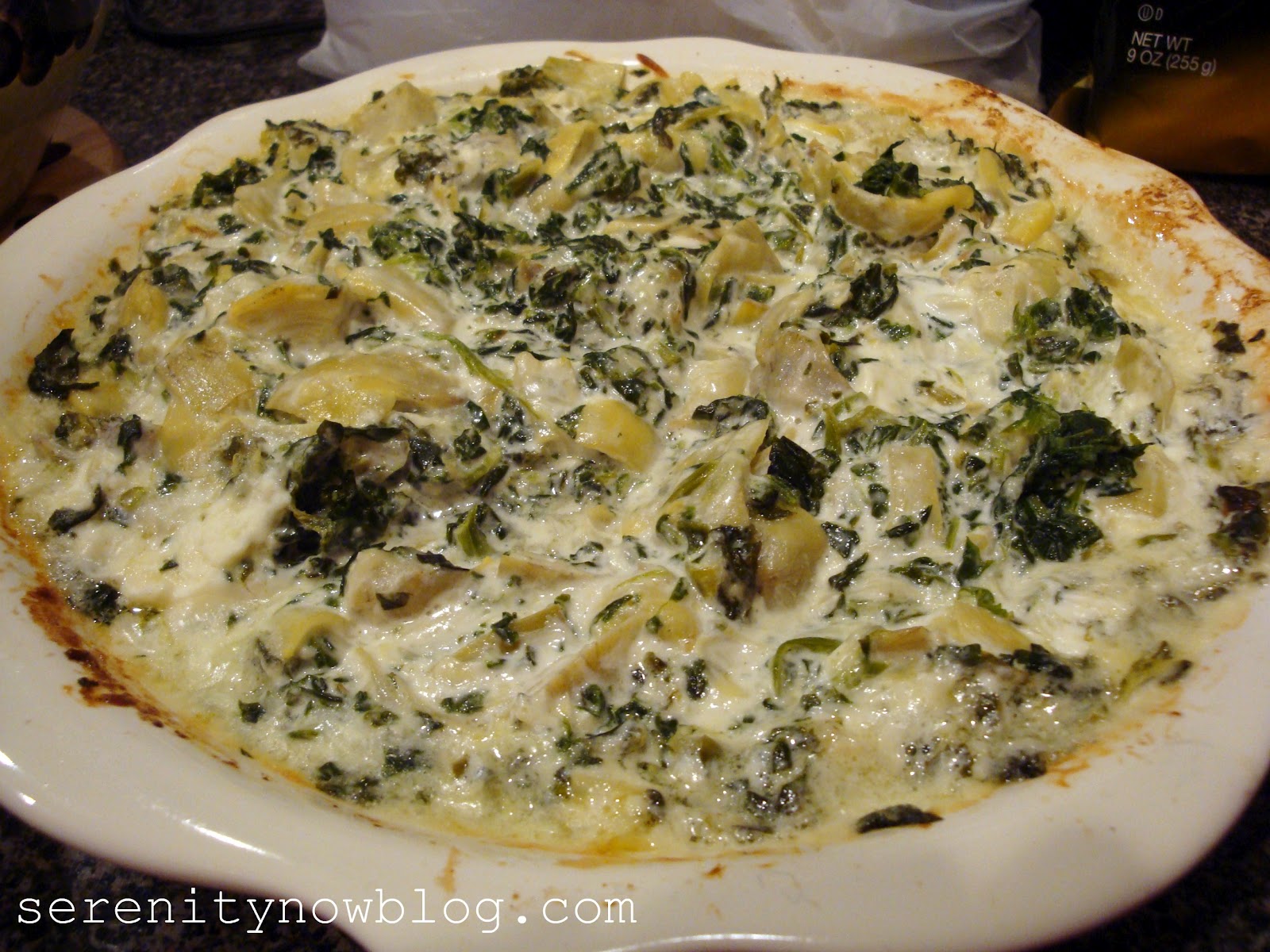 Serenity Now Easy Spinach Artichoke Dip