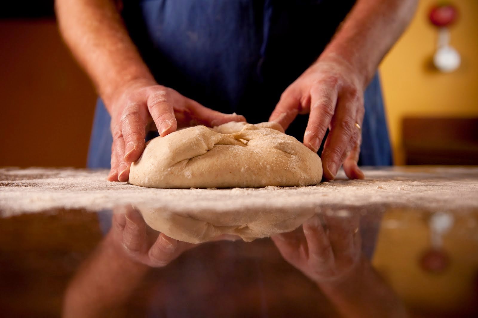 kneading bread