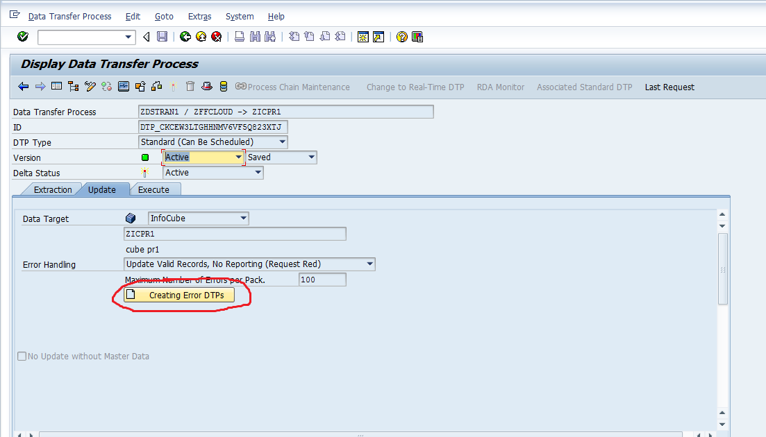 SAP BI, SAP BW, SAP Analytics cloud DTP Error Stack