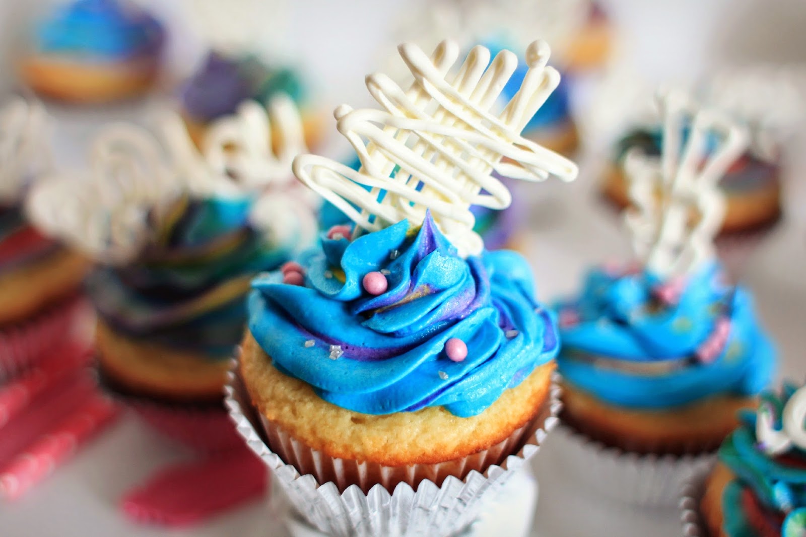 Feeding My Addiction Rainbow Magic Cupcakes with Vanilla Buttercream