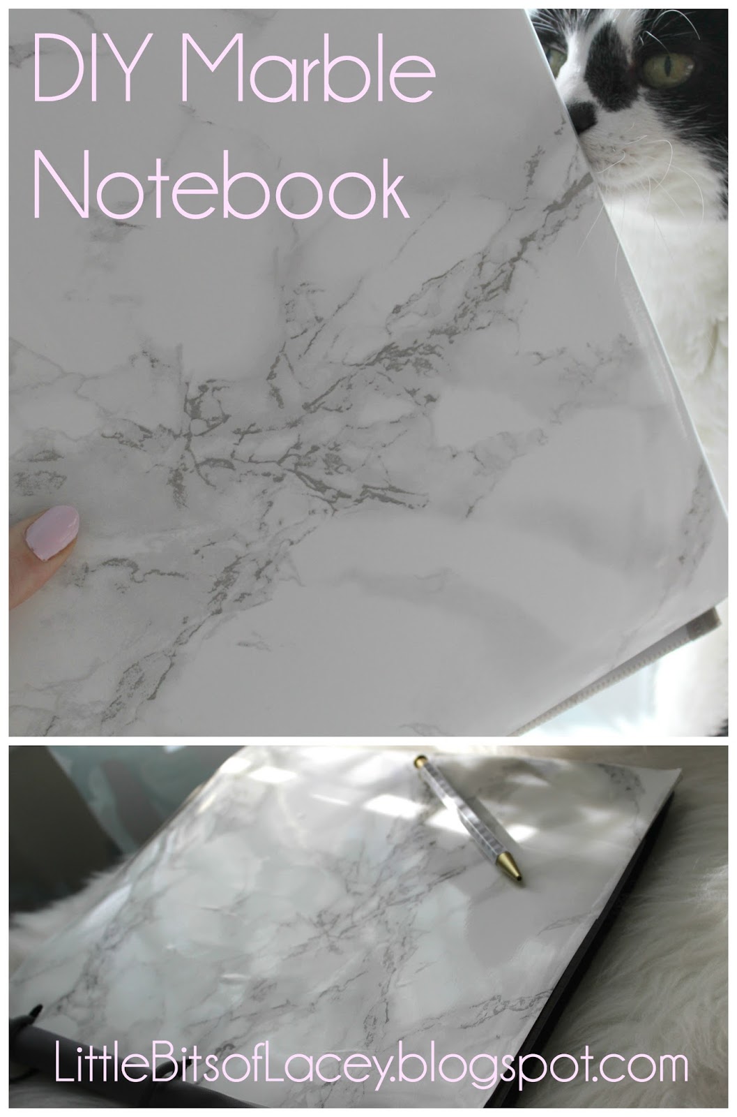 Little Bits of Lacey DIY Marble Notebook