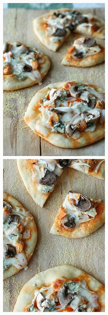 Buffalo Chicken Pizzettes ~ Don't Eat Them All