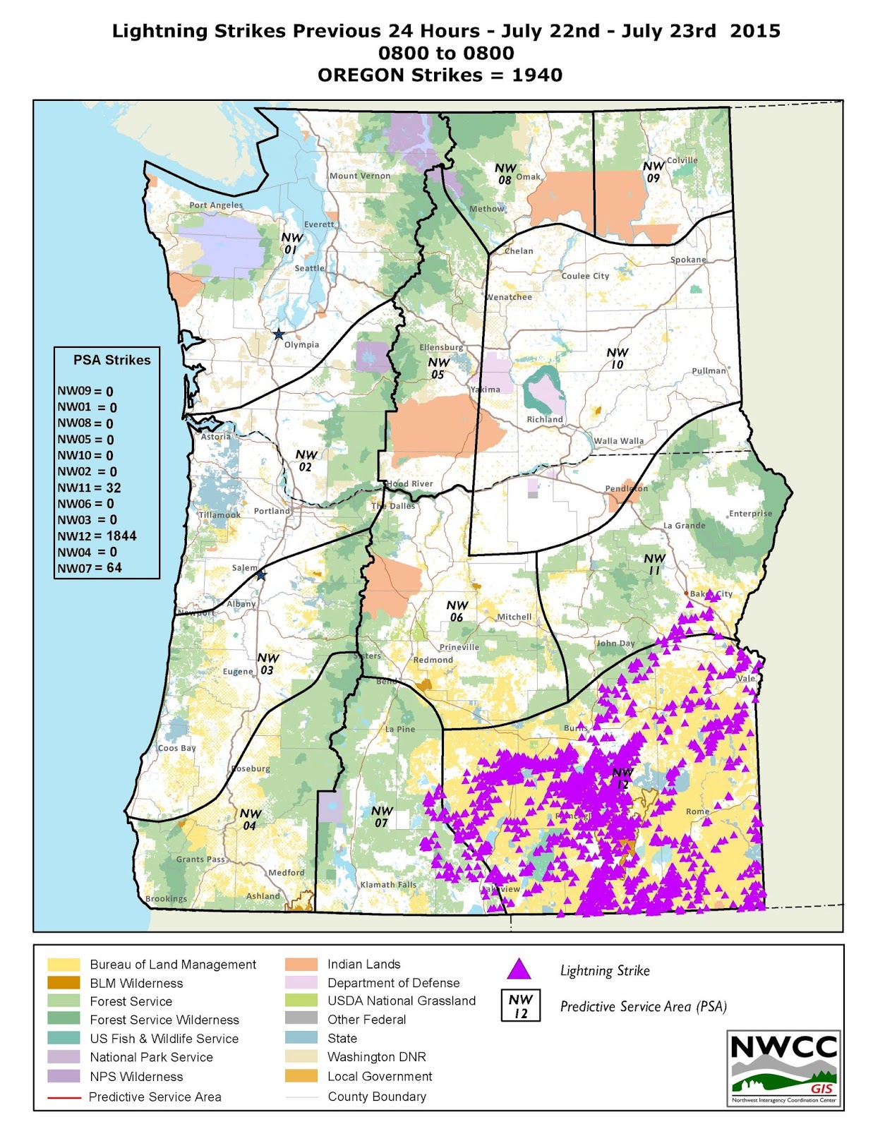 Northwest Interagency Coordination Center 7/23/2015 Pacific Northwest