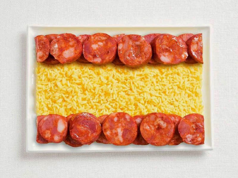 Spain Flag  (Chorizo and rice)