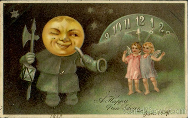 On new year's eve... free new year's eve ecards, greeting cards 30 Strange and Creepy Vintage New Year's Postcards From Between the 1900s and 1910s ~ vintage