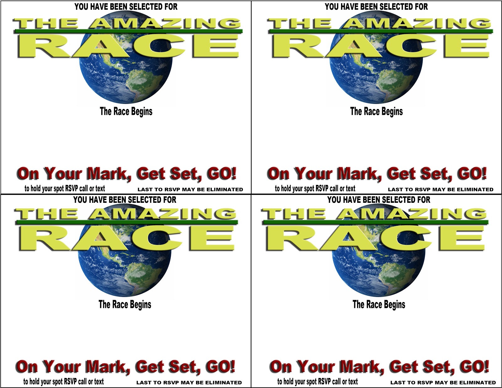 Amazing Race Party Invitations Party Invitations Ideas