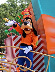 Goofy in the Move It Shake It Celebrate It Street Party at Magic Kingdom