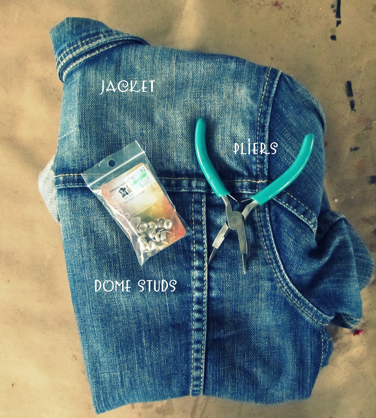 WobiSobi Studded Denim Jacket, DIY