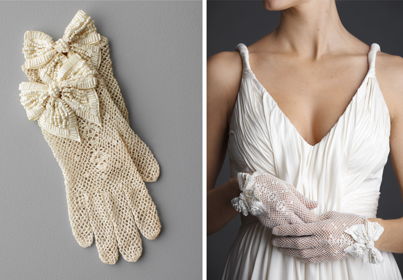 Shine Trim Wedding DIY Inspiration Beaded Bow Gloves
