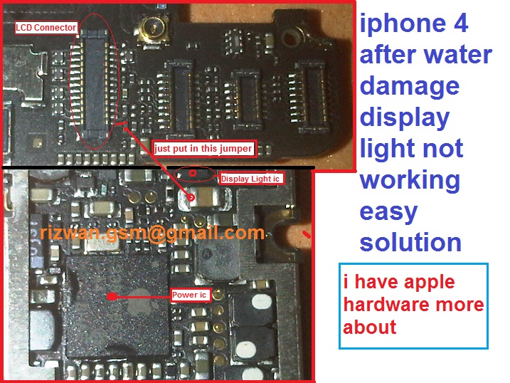 حل مشكلة اضاءة الشاشة ايفون iPhone 4 Iphone+4+lcd+light+not+working+spolutions
