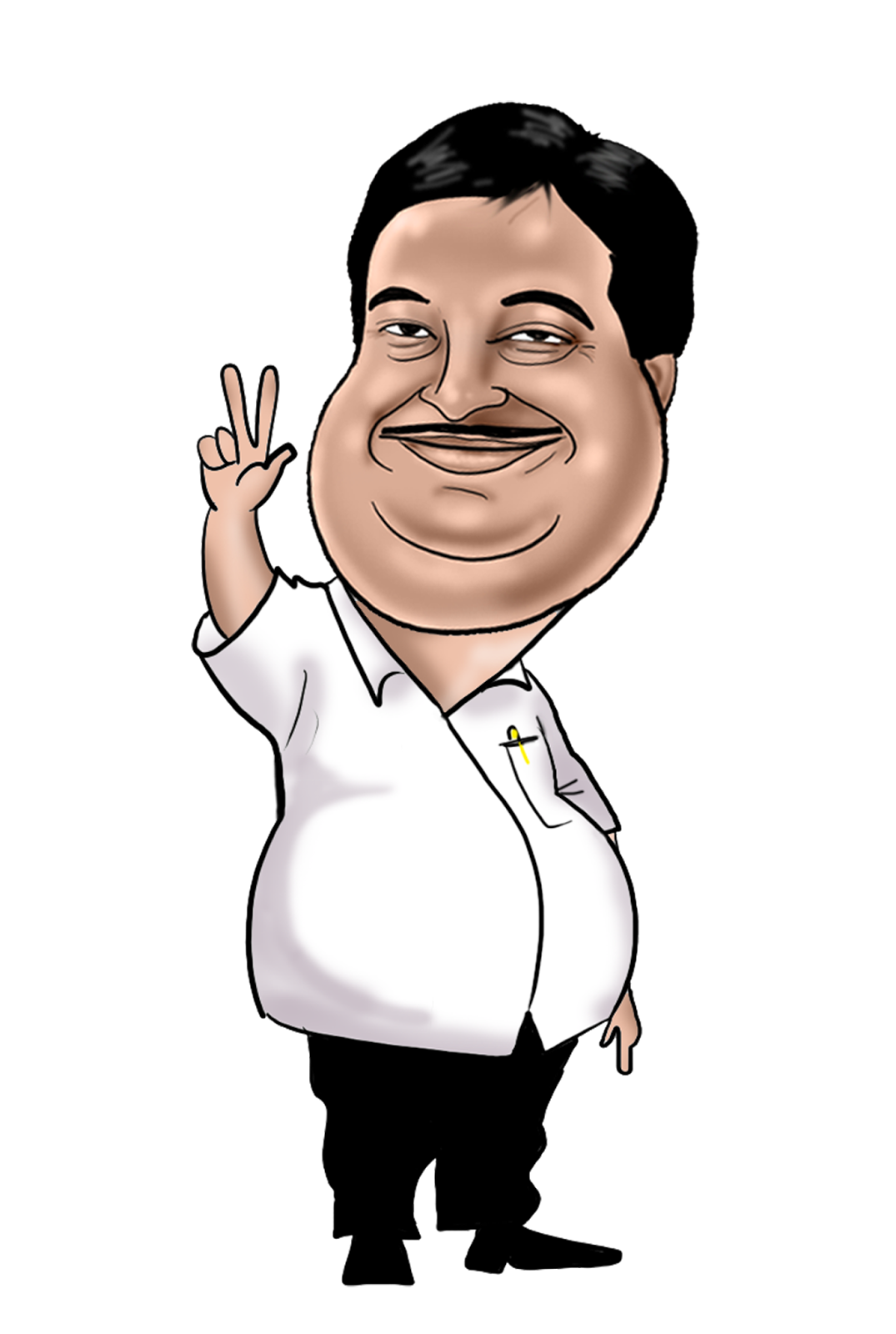 indian caricature: nitin gadkari caricature, nitin gadkari cartoon