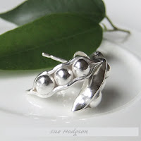 silver pea pod earrings by sue hodgson