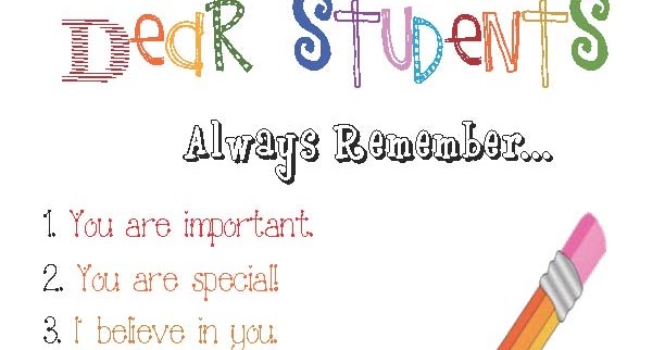 Classroom Freebies: Dear Students Poster