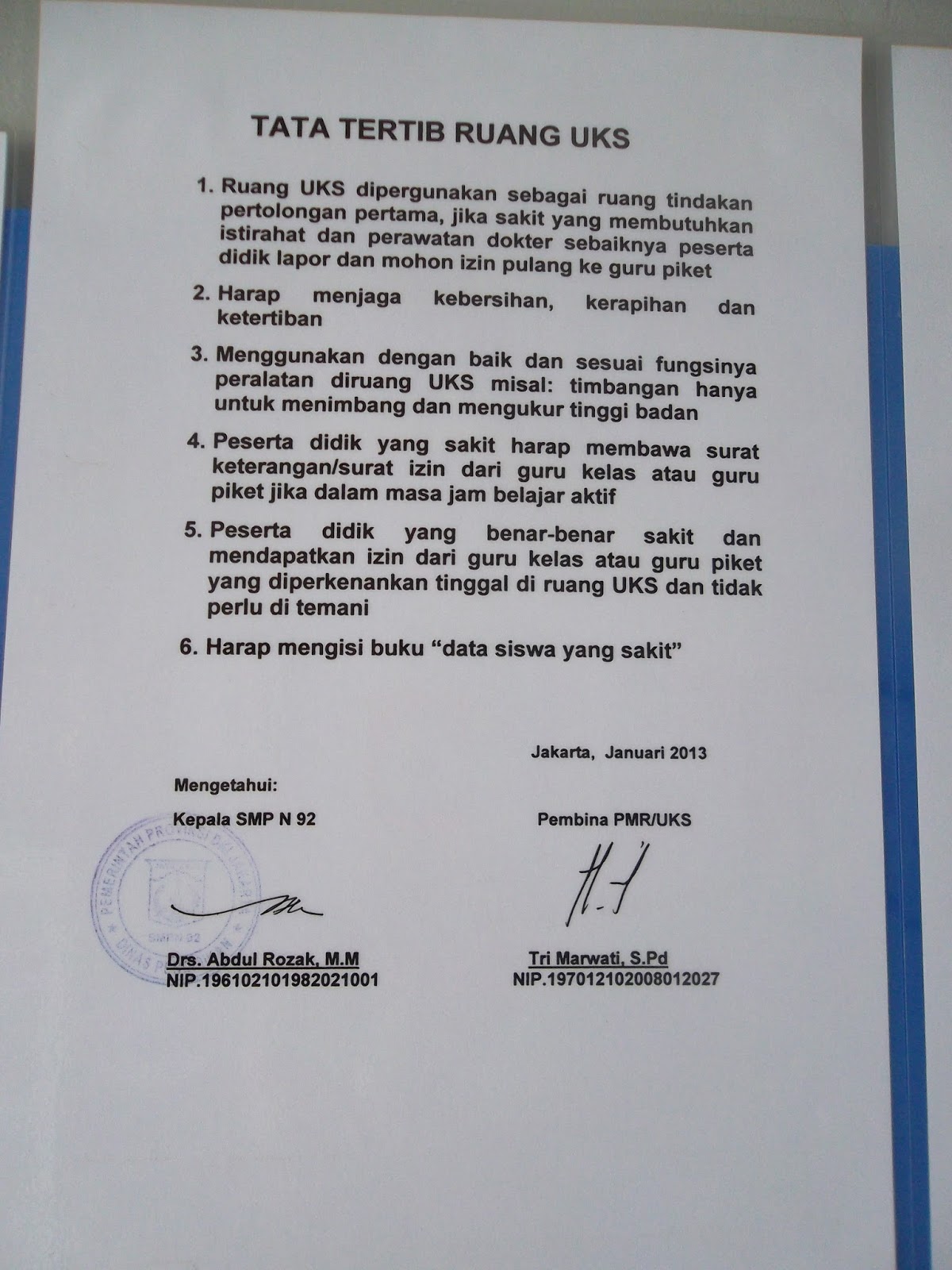 Kelurahan Jati Kota Administrasi Jakarta Timur Persiapan Menghadapi Penilaian Lomba Uks