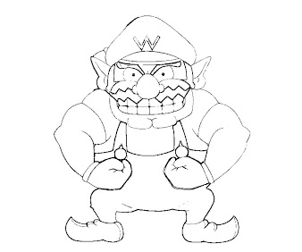 4 Wario Coloring Page