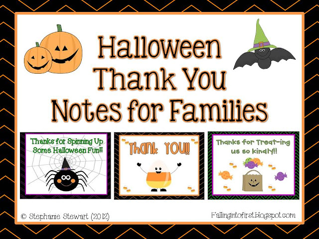 Falling Into First Halloween Thank You Notes FREEBIE + Guest Blogging