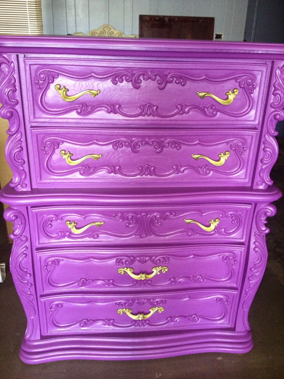 Just As Lovely Upcycled Furniture Purple Dresser