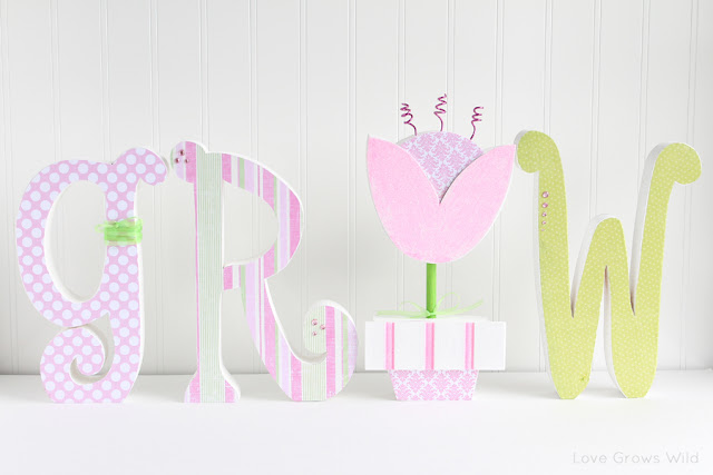 Wood Letters Decorated for Spring and a Wood Creations Giveaway | Love Grows Wild Blog Anniversary Celebration www.lovegrowswild.com #crafts #giveaway #bloganniversary