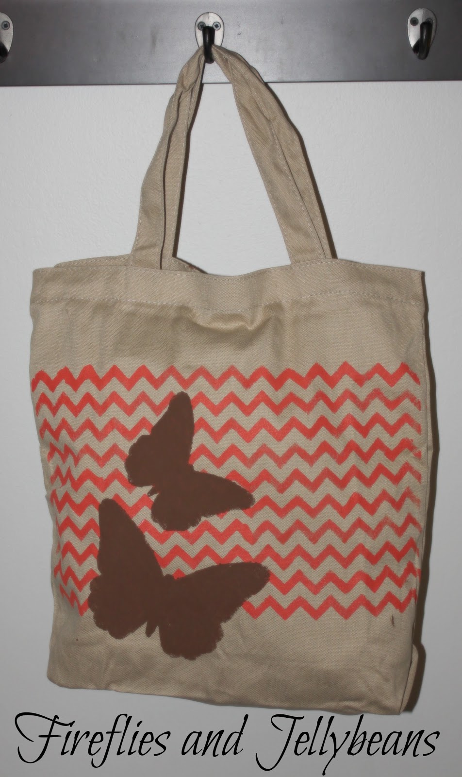 Fireflies and Jellybeans Stencil Tote Bags {12monthsofMartha}