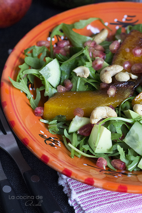 Ensalada Otoñal De Rúcula Y Calabaza Caramelizada
