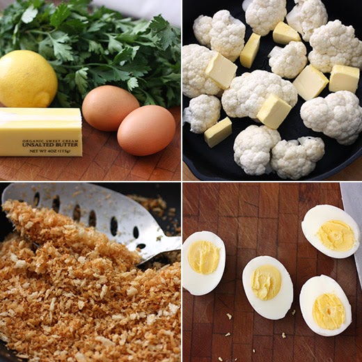 lisa is cooking Roasted Cauliflower Polonaise