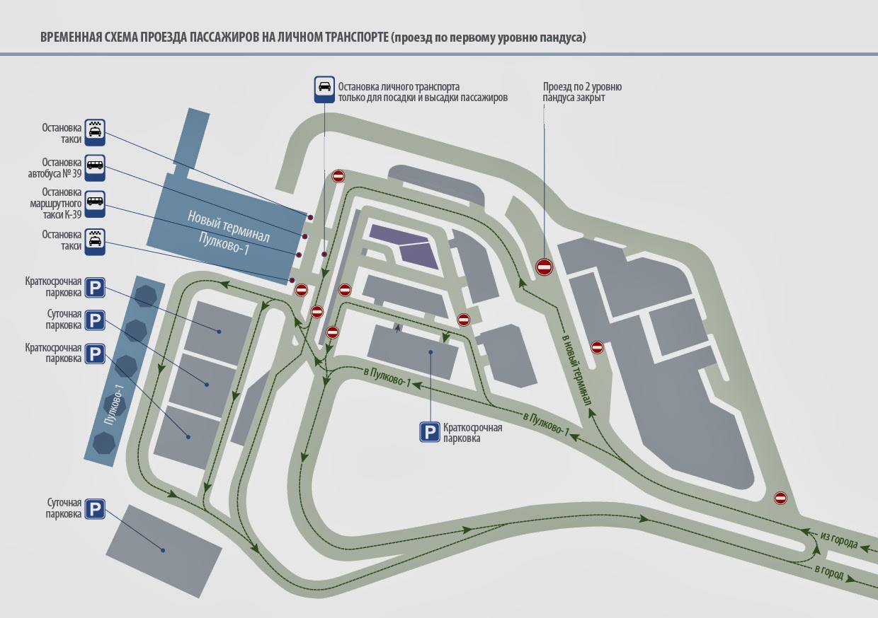 Аэропорт Пулково. Официальный блог: Временная схема проезда в терминал ...