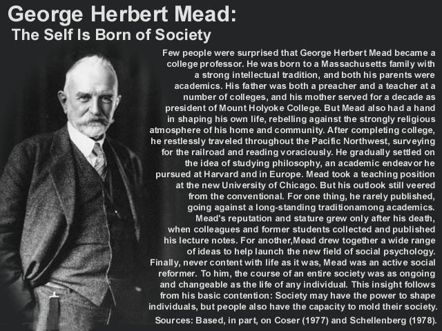 george herbert mead erving goffman Mead: covert aspects blumer: similar to mead but also included other forms of psychological reductionism george herbert mead mind, self erving goffman. george herbert mead erving goffman Mead: covert aspects blumer: similar to mead but also included other forms of psychological reductionism george herbert mead mind, self erving goffman.