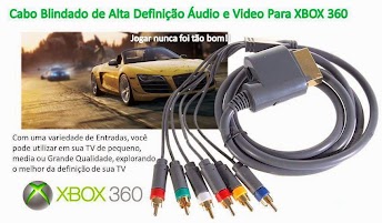Cabo Componente Tv Audio Video Xbox 360 Av Hd