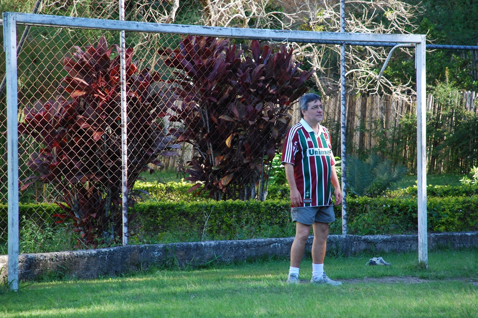 O goleiro (tricolor) e presidente Sidnei