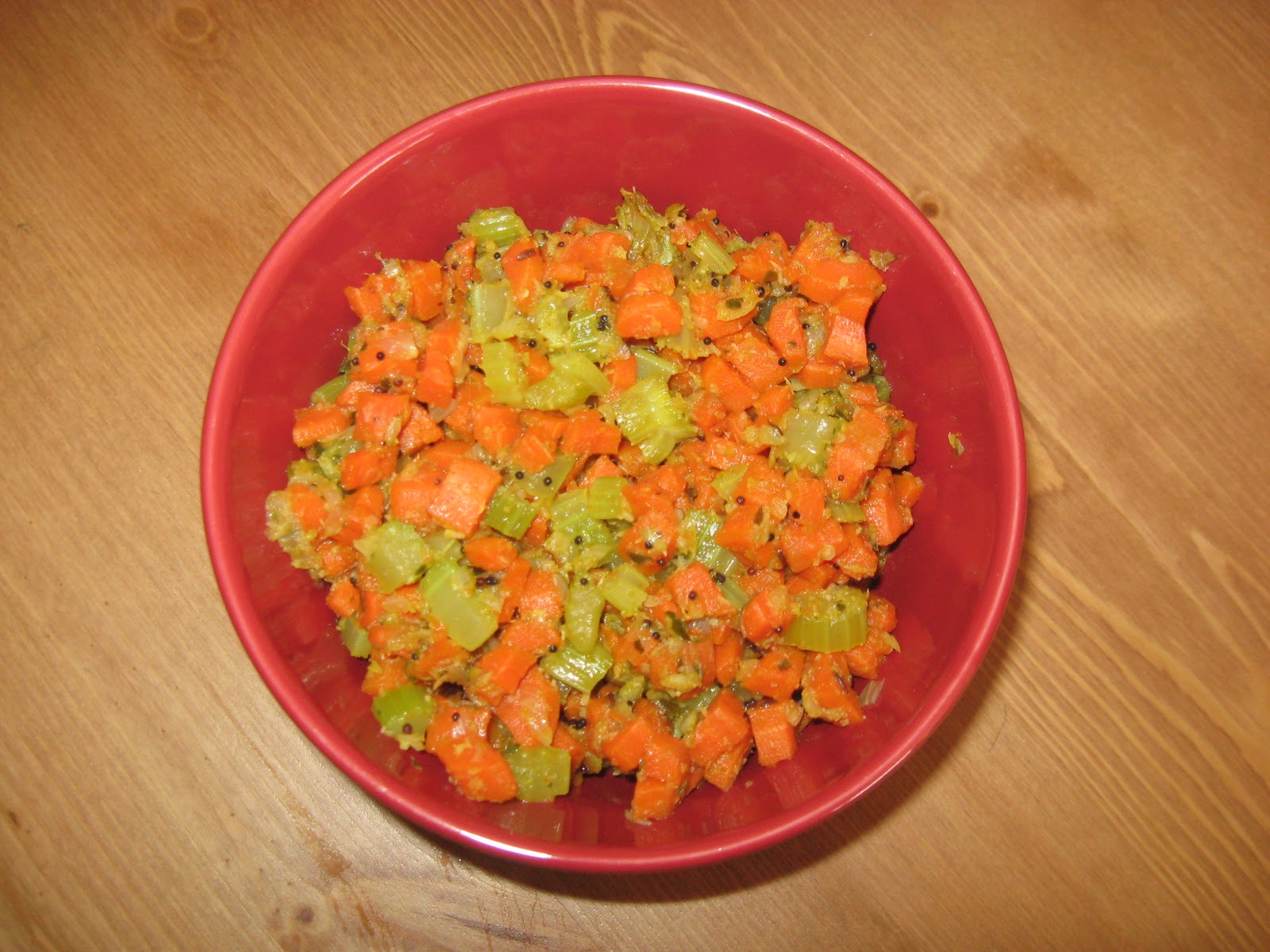 Revathi's Cook Book Carrot and Celery Fry (thoran/poriyal)