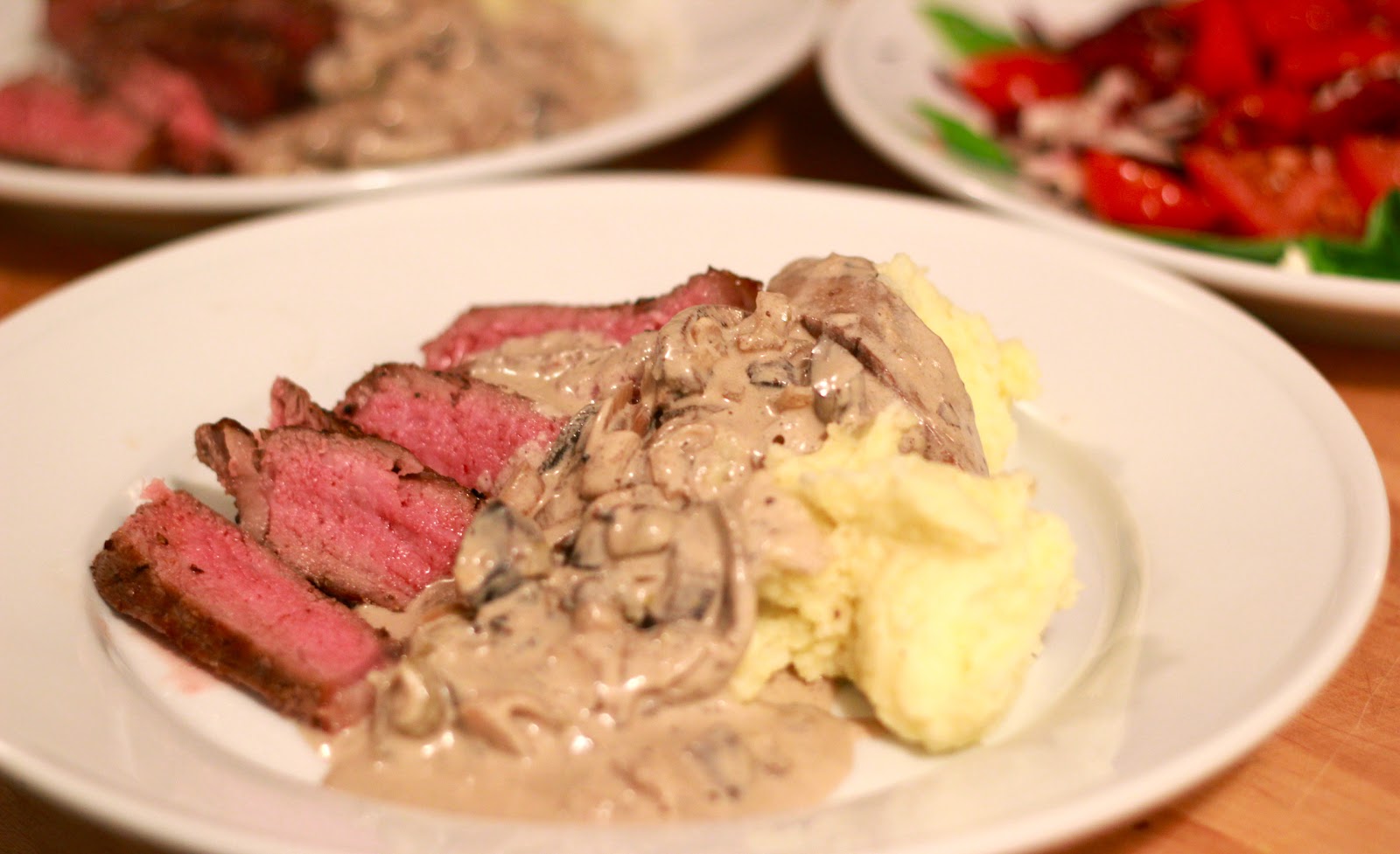Jenny Steffens Hobick Steak with Wine Shallot Mushroom Cream Sauce