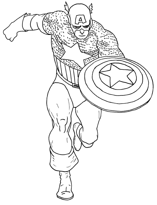 Captain America Color Pages Captain America Color Pages