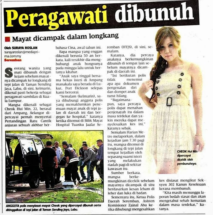 kejam peragawati dicekik, dibunuh sebelum dicampak dalam longkang