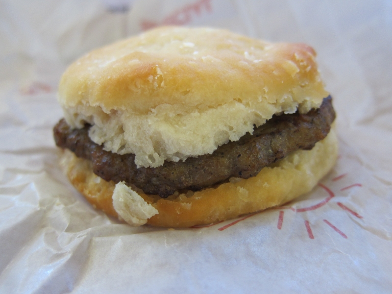 Review Wendy's Updated Sausage Biscuit Brand Eating