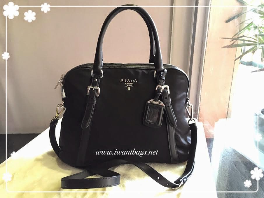 Prada BL0912 Tessuto+Soft Calf Tote-Black