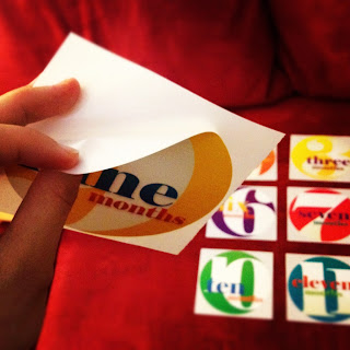 baby month onesie stickers, picky sticky