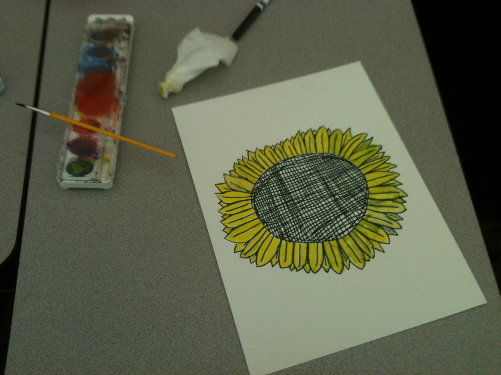 Sunflower Directed Draw Hello Spring! KateDanielEd