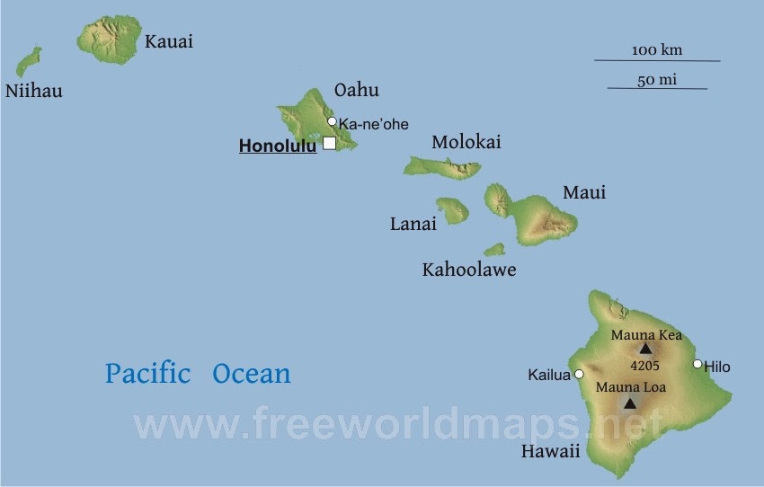 Mapa de Hawaii