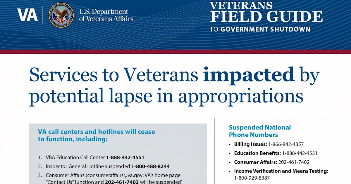 Paul McAfee's Personal Blog U.S. Government Shutdown Plan for Veterans