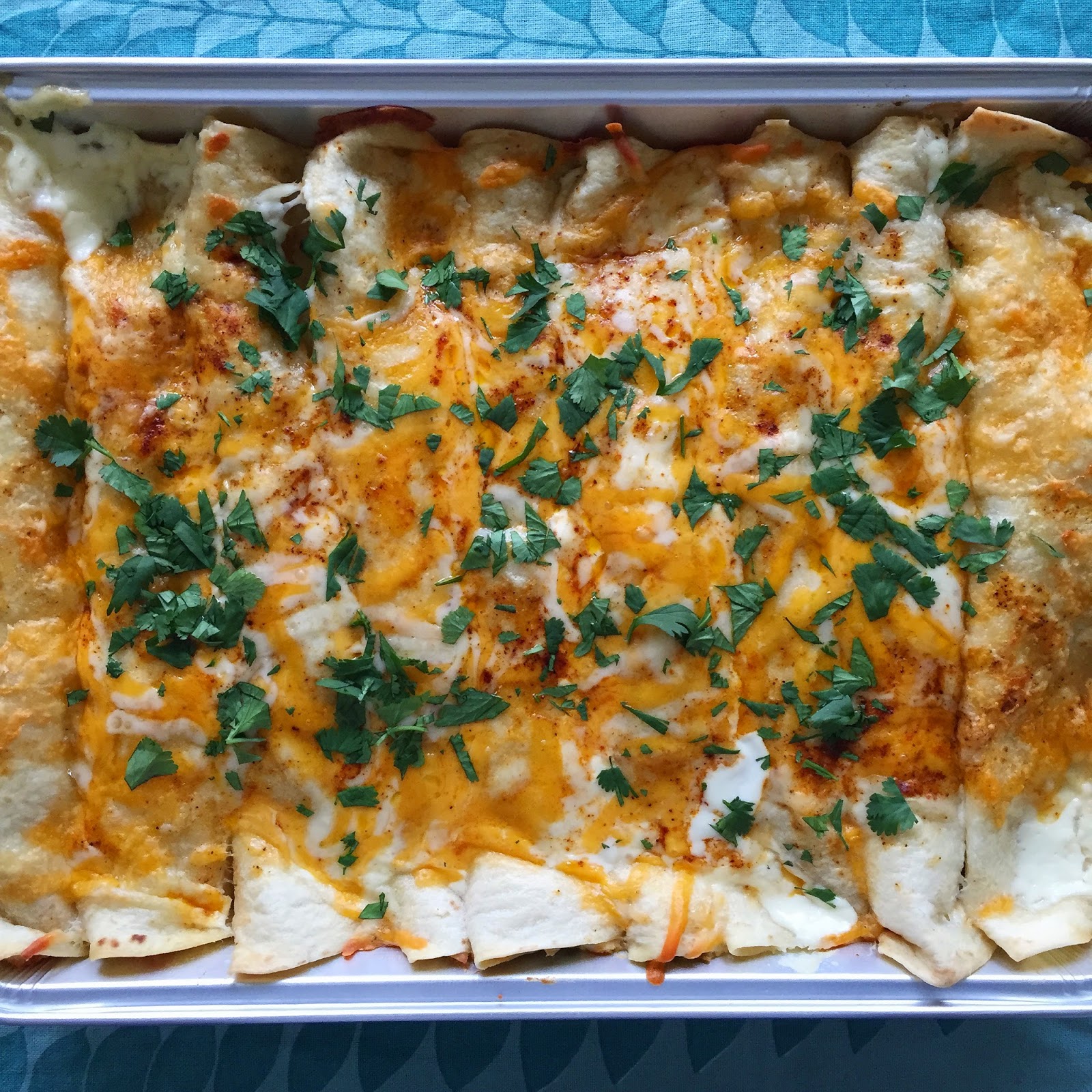 Euna Mae's cream cheese chicken enchiladas