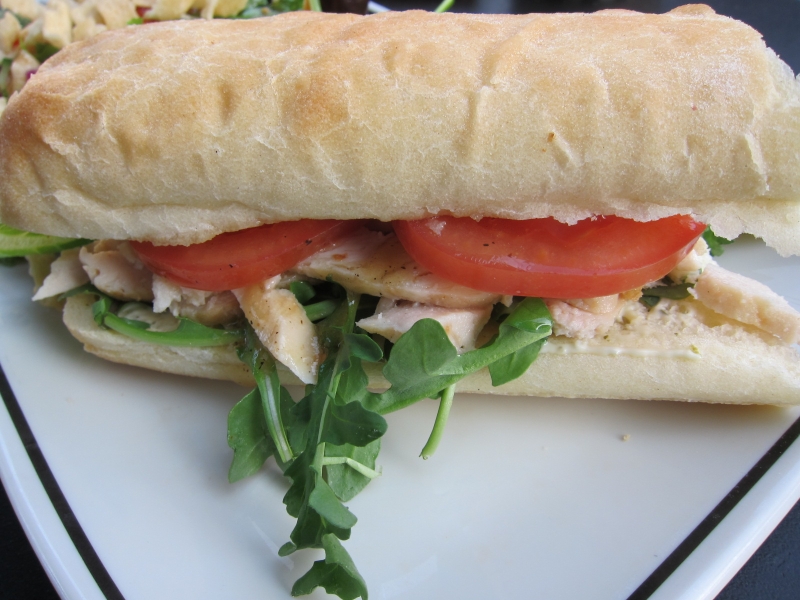 corner bakery cafe tomato mozzarella sandwich on ciabatta ficelle bread