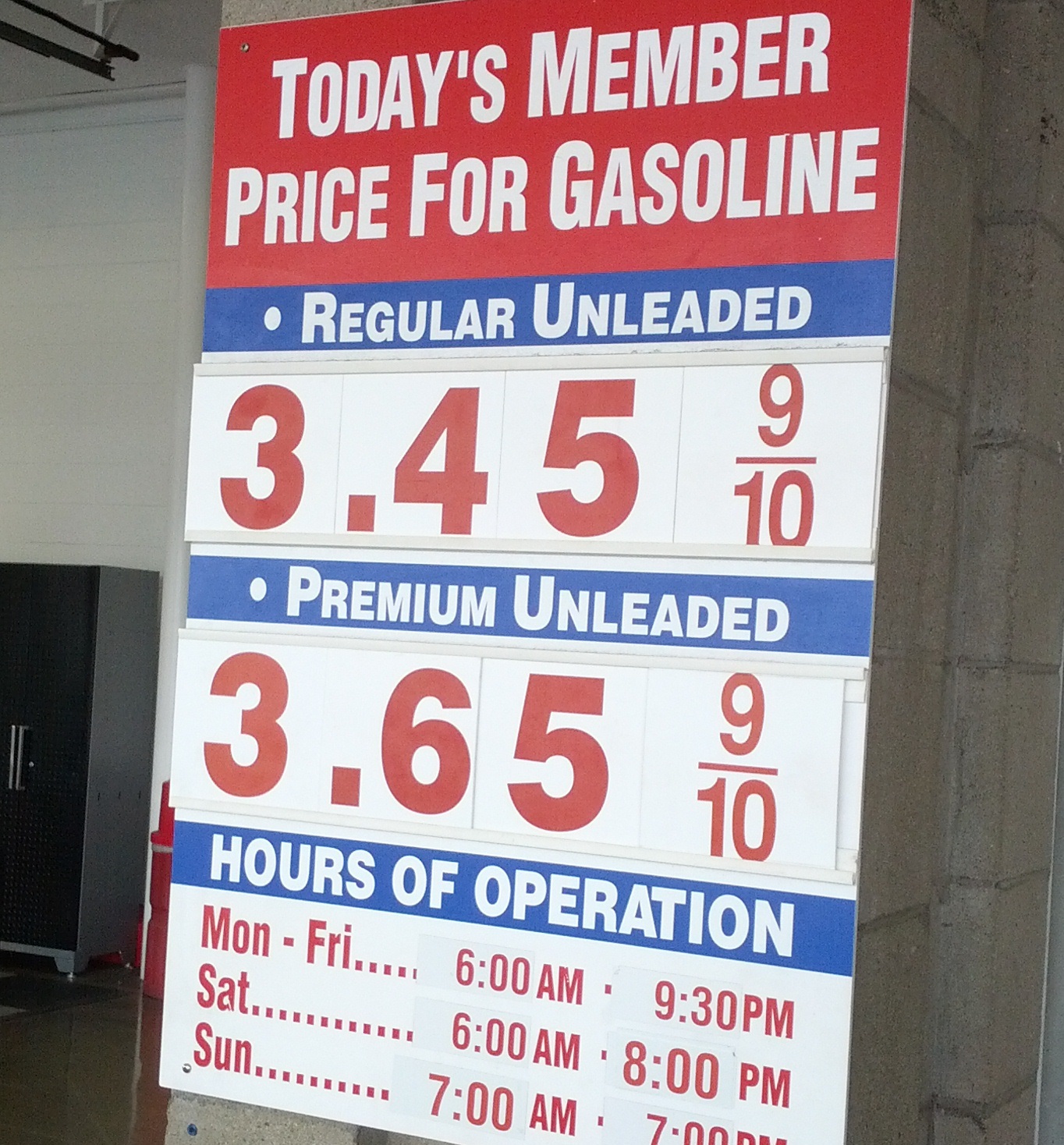 Current Costco Gas Prices (May 14, 2015 South San Francisco Airport