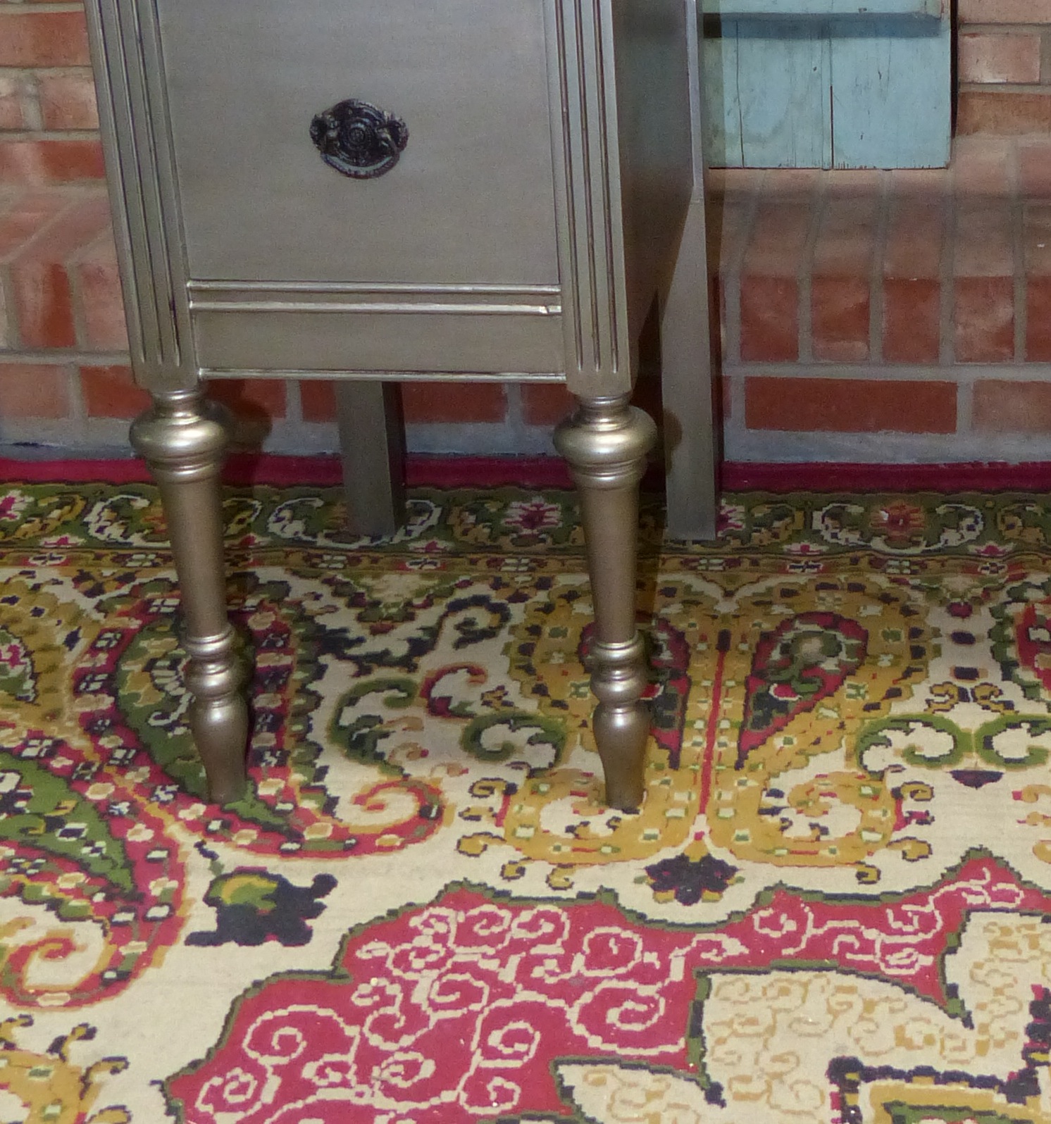 JULIE PETERSON Simple Redesign ANTIQUE DESK WITH GOLD METALLIC FINISH