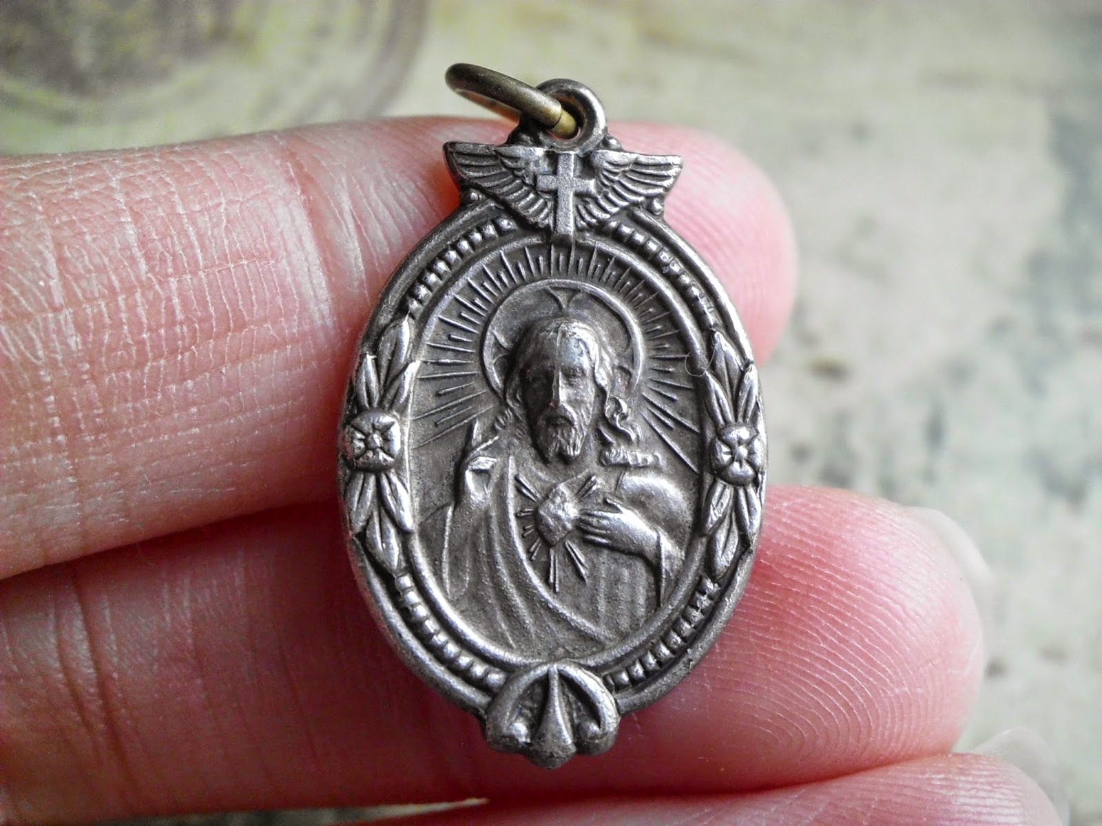 Vintage Religious Medals Antique Old Vintage Art Nouveau Religious