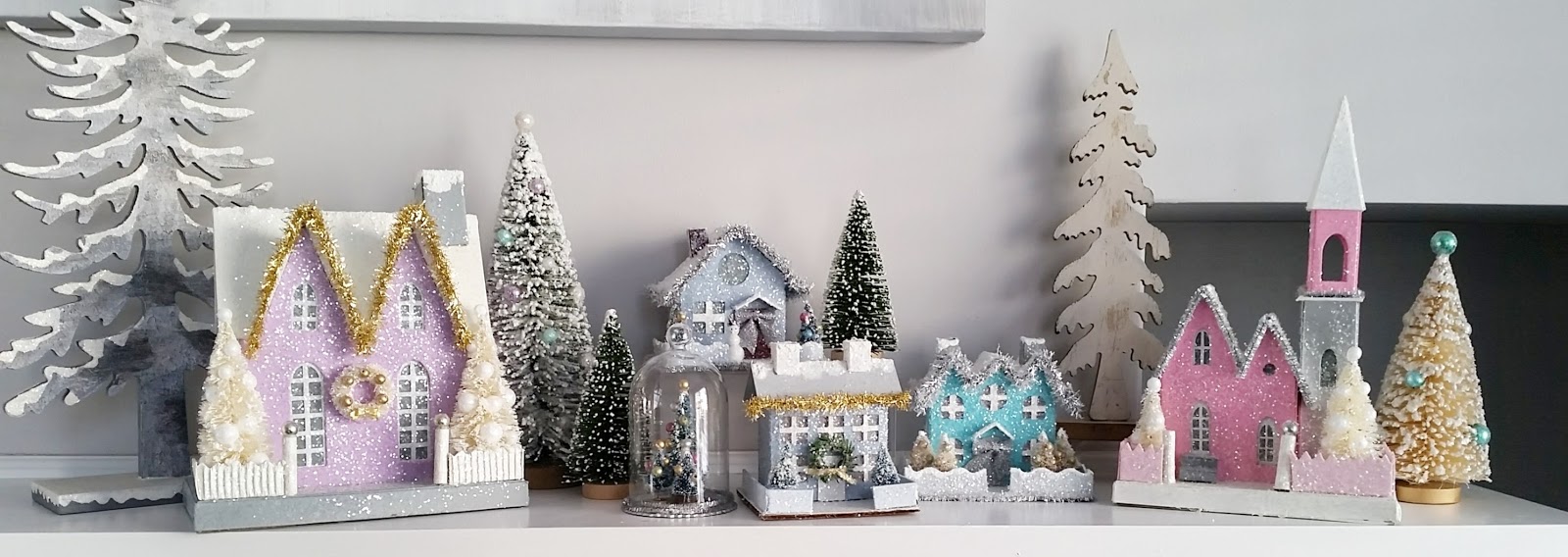Brooklyn Designs GET CRAFTY DIY Glitter Christmas Houses