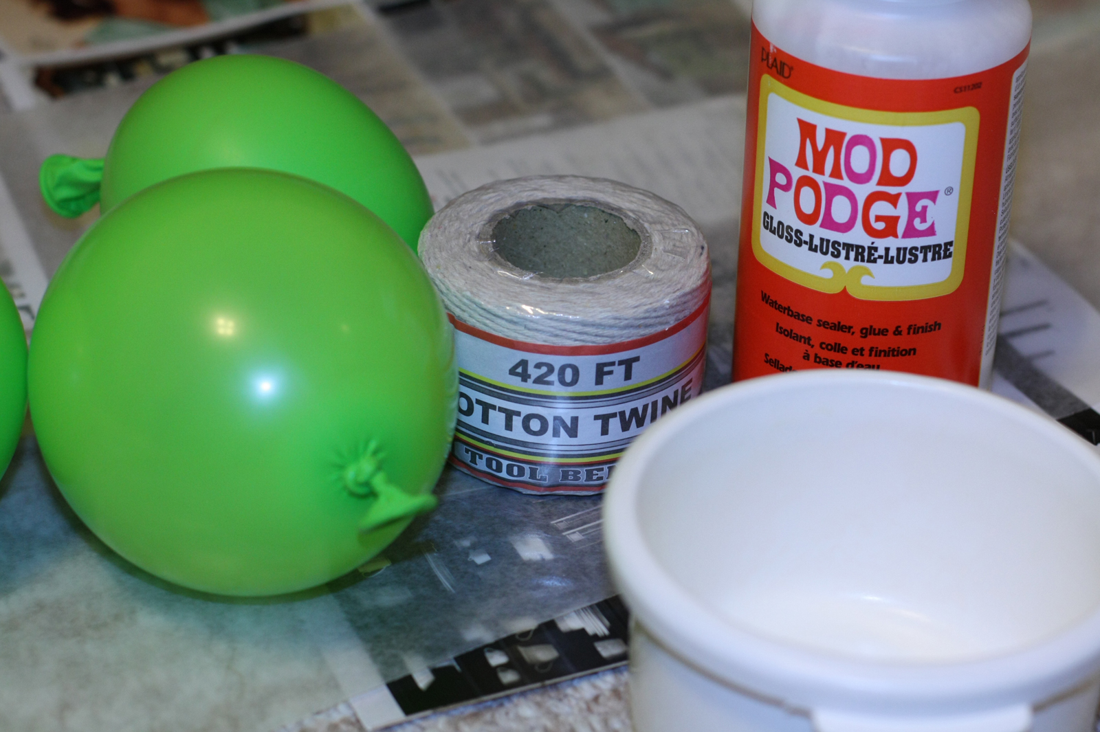 Jute, yarn, and twine decor balls tried it out Thursday