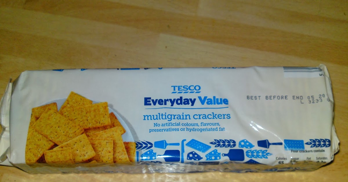 Lactose Free UK Tesco Everyday Value Multigrain Crackers