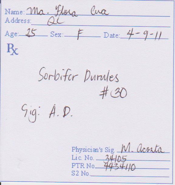prescription sample