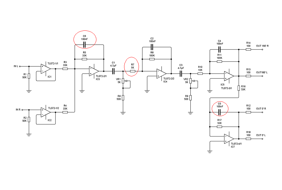 world technical Subwoofer Filter Using TL072