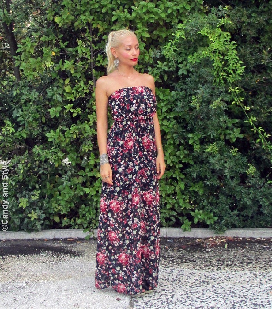 Summer Look Maxi Dress + Wedges Candy and Style